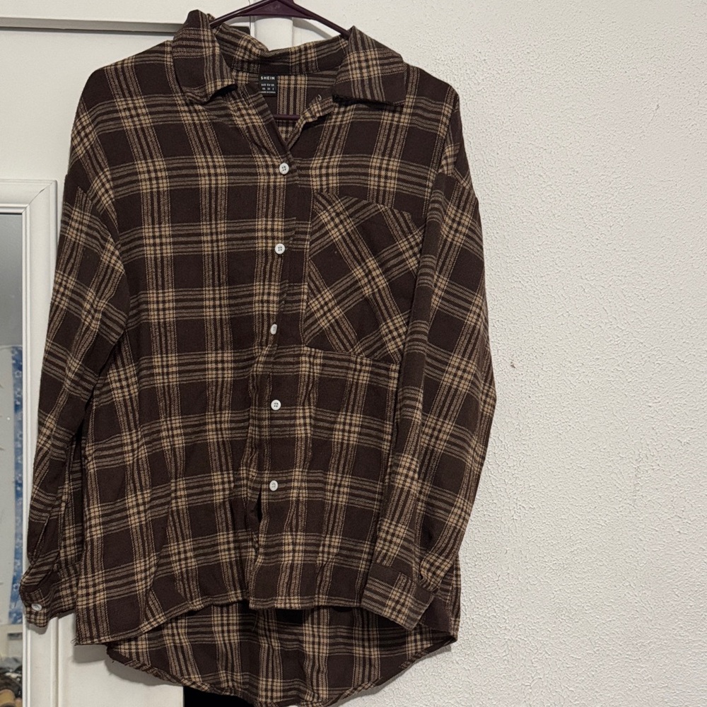 Sonoma Brown Plaid Women's Blouse